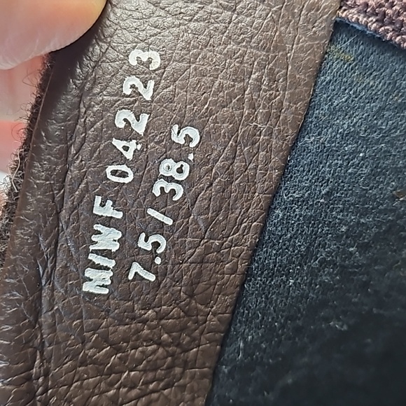 Born Kore Nubuck Leather & Wool Brown Buckle Detail Side Zip Mid Calf Boot - Picture 15 of 16